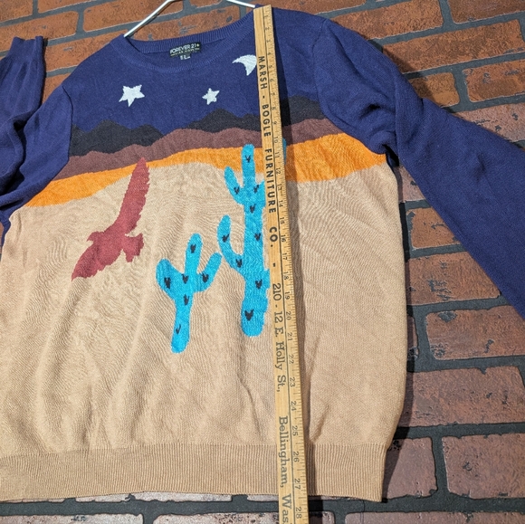 Forever 21 Plus 3X Southwest Desert Knit Sweater Cozy Cotton Blend - Picture 8 of 10